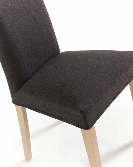 Silla Freda grafito y patas de madera maciza de haya acabado natural