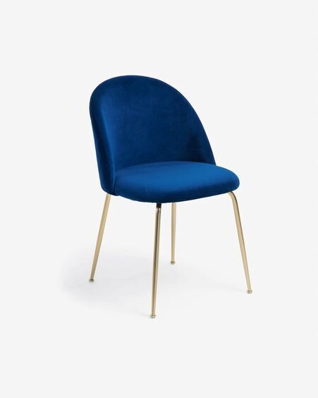 Silla Ivonne terciopelo azul