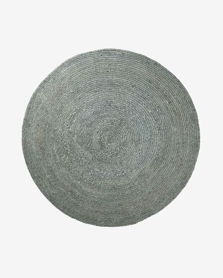 Alfombra redonda Doc 100% yute turquesa Ø 150 cm