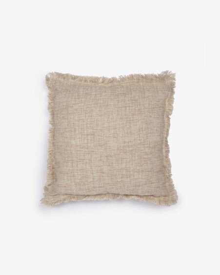 Funda de cojín Valleria de lino natural 45 x 45 cm