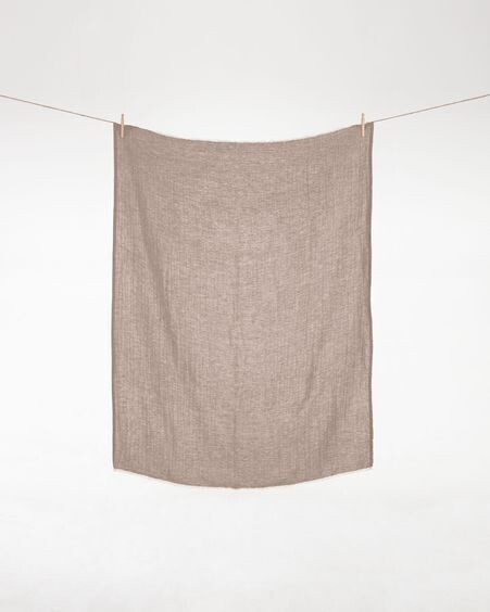 Manta Casilda de lino y algodón marrón 130 x 170 cm