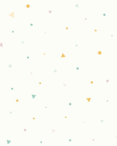 Papel pintado Miris con topos y triángulos turquesa y mostaza 10 x 0,53 m FSC MIX Credit
