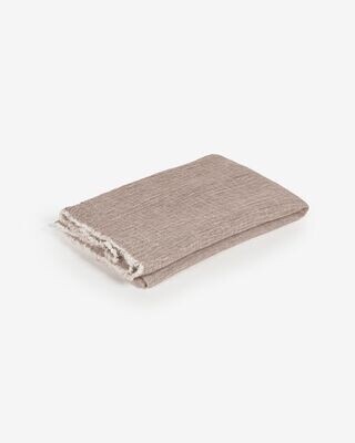 Manta Casilda de lino y algodón marrón 130 x 170 cm