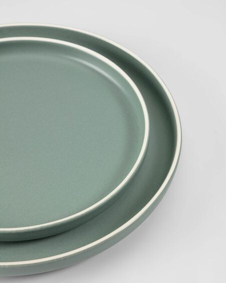 Plato de postre Shun de porcelana verde