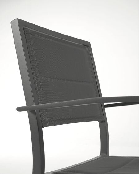 Silla de exterior Sirley de aluminio y textilene negro