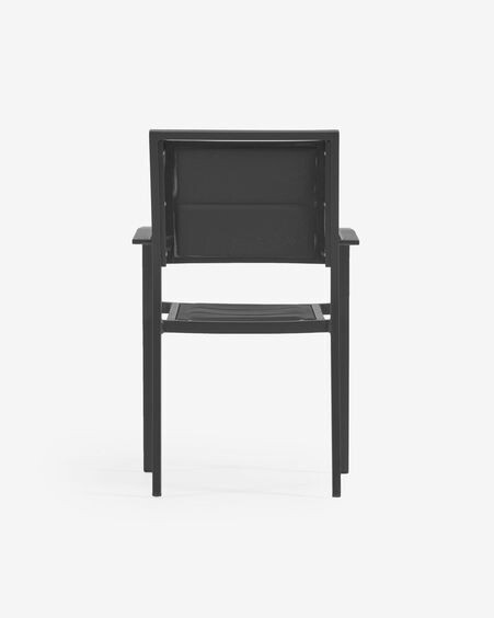 Silla de exterior Sirley de aluminio y textilene negro