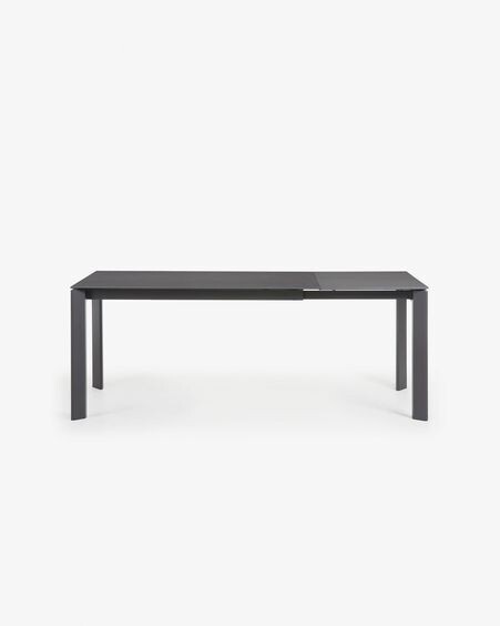 Mesa extensible Axis porcelánico acabado Vulcano Roca patas acero antracita 140 (200) cm
