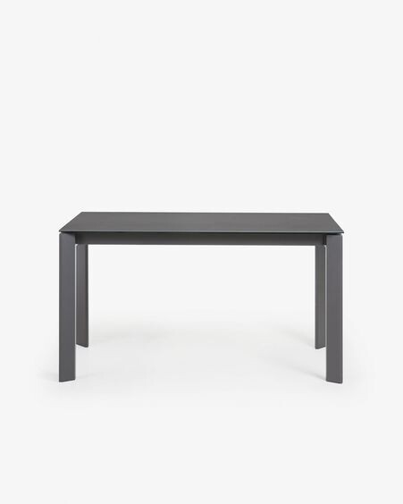 Mesa extensible Axis porcelánico acabado Vulcano Roca patas acero antracita 140 (200) cm