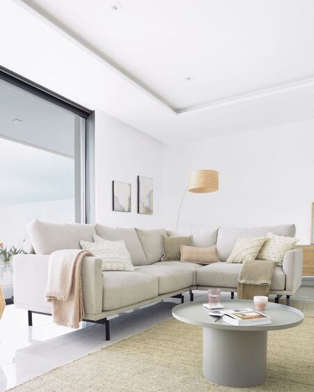Sofá rinconero Galene 3 plazas beige 267 x 207 cm