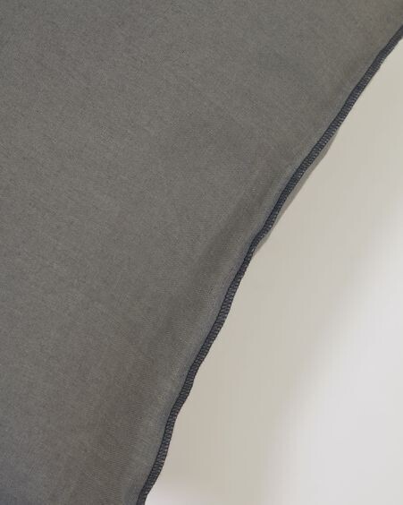 Funda cojín Elea 100% lino gris oscuro 45 x 45 cm