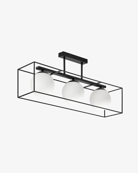 Lámpara de techo Tachi de acero y cristal glaseado