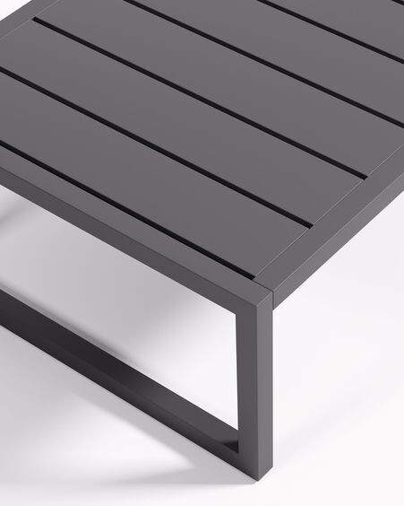Mesa de centro 100% exterior Comova de aluminio negro 60 x 114 cm