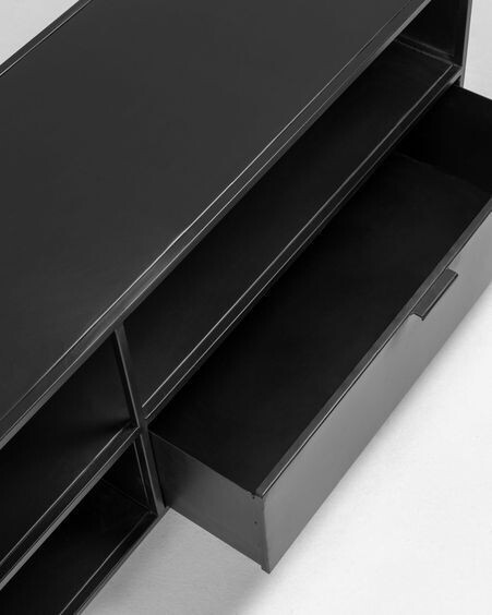 Mueble TV Shantay acero con acabado negro 150 x 50 cm