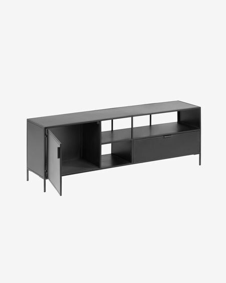 Mueble TV Shantay acero con acabado negro 150 x 50 cm