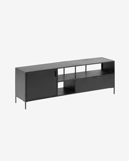 Mueble TV Shantay acero con acabado negro 150 x 50 cm