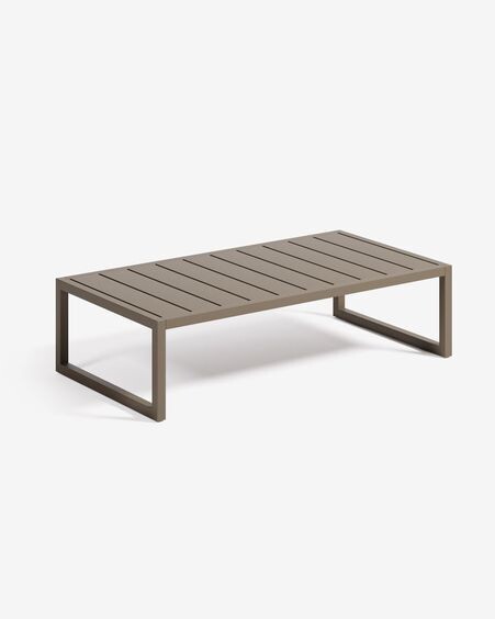 Mesa de centro 100% exterior Comova de aluminio verde 60 x 114 cm
