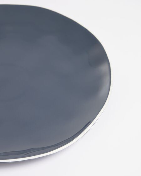Plato plano Pontis de porcelana azul