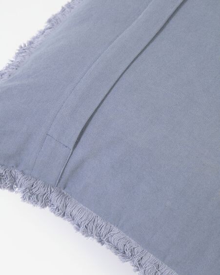 Funda cojín Cedella 100 % algodón terciopelo y flecos azul 45 x 45 cm