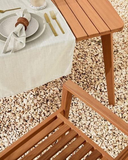 Mesa extensible de exterior Hanzel madera maciza eucalipto 183 (240) x 100 cm FSC 100%