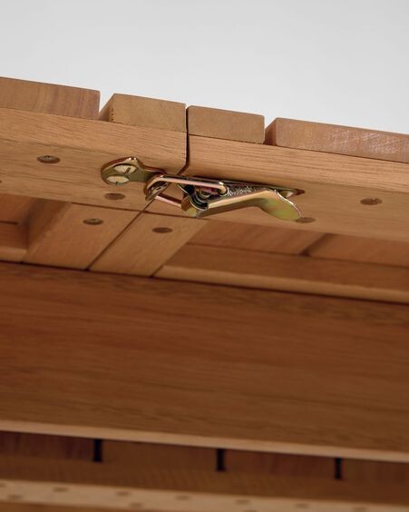 Mesa extensible de exterior Hanzel madera maciza eucalipto 183 (240) x 100 cm FSC 100%