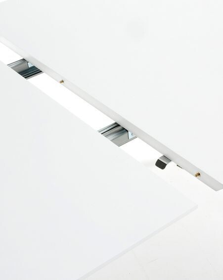 Mesa extensible Oqui MDF lacado blanco y patas madera maciza haya 160 (260) x 100 cm