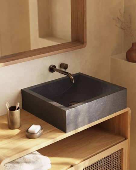 Lavabo encimera Delina de terrazo negro 40 x 45 cm