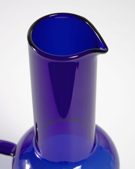 Jarra Diara vidrio transparente y azul