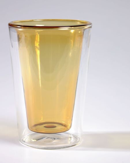 Vaso Aryas vidrio transparente y amarillo