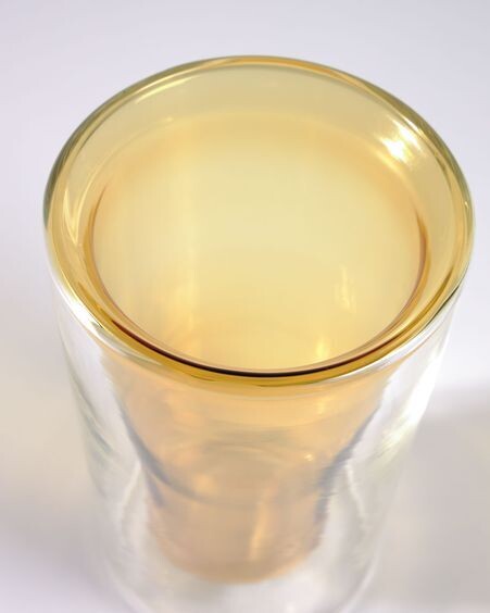 Vaso Aryas vidrio transparente y amarillo