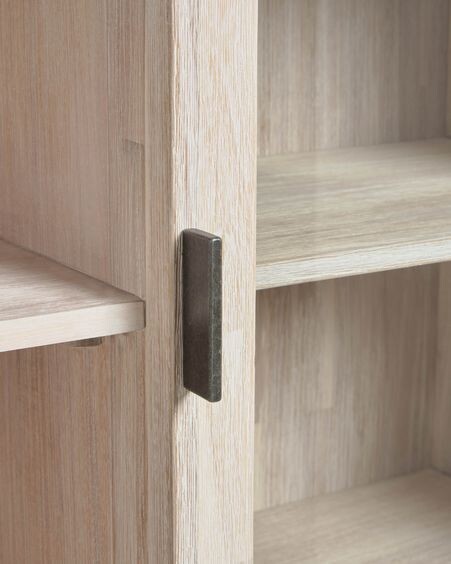 Vitrina Alen de madera maciza de acacia 110 x 166 cm