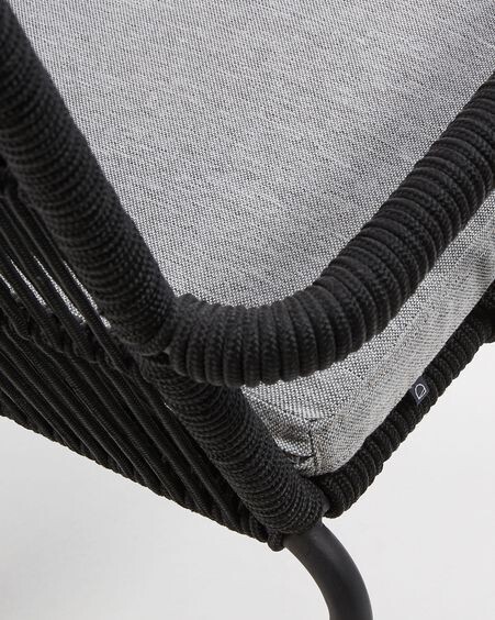 Silla Samanta de cuerda negro y patas de acero galvanizado