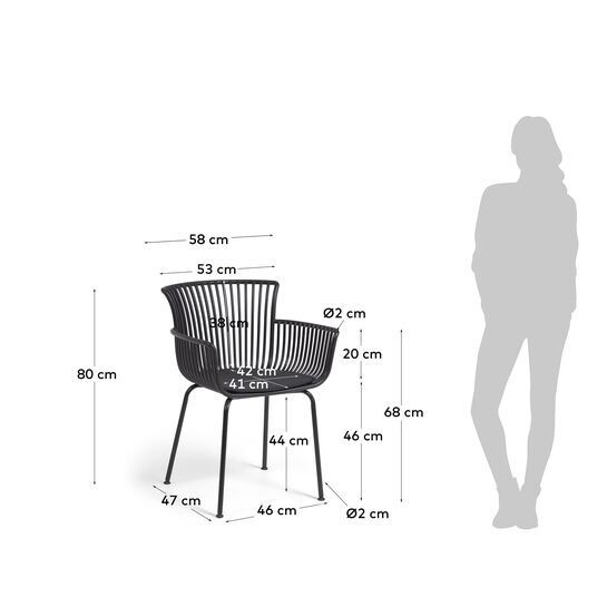 Silla de exterior Surpika negro