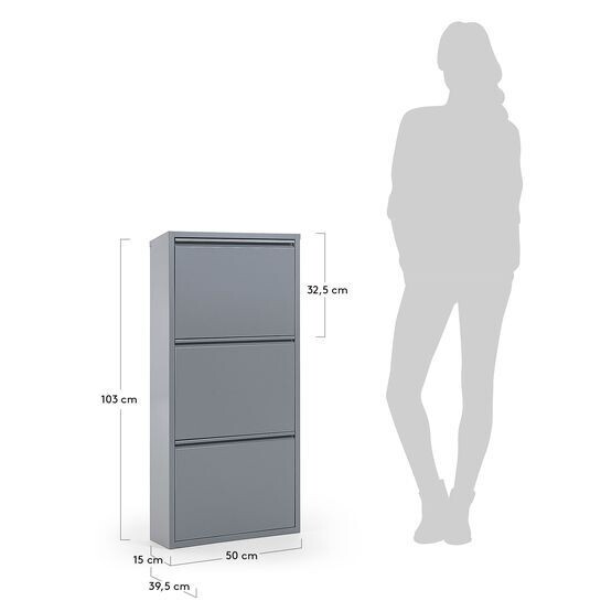 Zapatero Ode 50 x 103 cm 3 puertas gris
