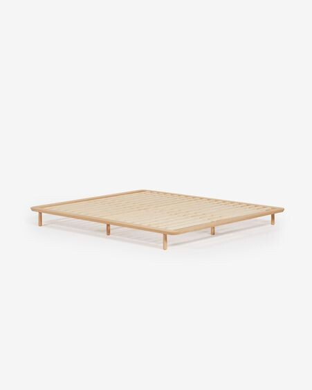 Cama Anielle de madera maciza de fresno 160 x 200 cm