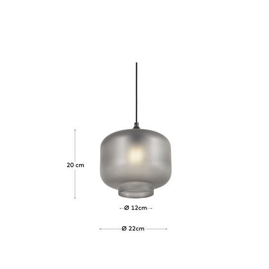 Lámpara de techo Cristabel de cristal gris