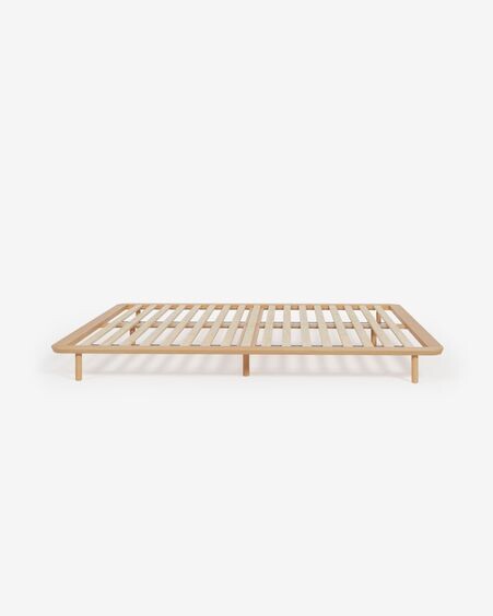 Cama Anielle de madera maciza de fresno 160 x 200 cm