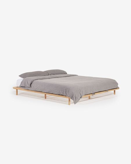 Cama Anielle de madera maciza de fresno 160 x 200 cm