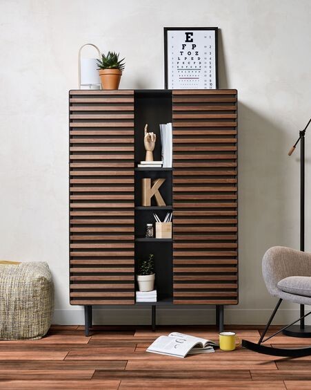 Lámpara de mesa Zayma de madera de haya y algodón blanco