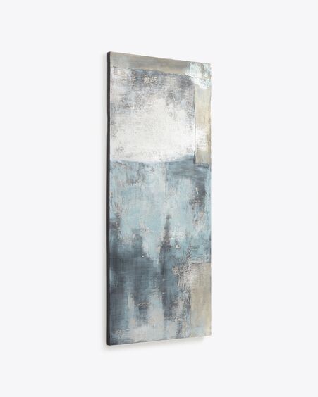 Lienzo Urbelina blanco y azul 50 x 120 cm