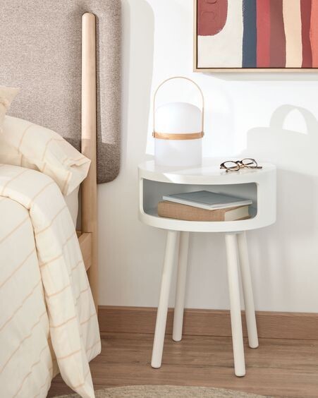 Mesa auxiliar Kurb B Ø 40 cm blanco FSC MIX Credit