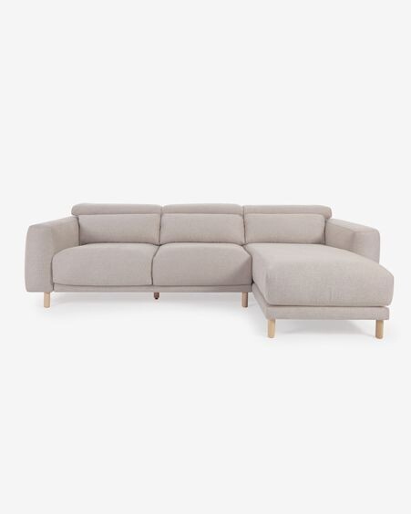Sofá Singa 3 plazas con chaise longue derecho beige 296 cm Sofá Singa 3 plazas con chaise longue derecho beige 296 cm