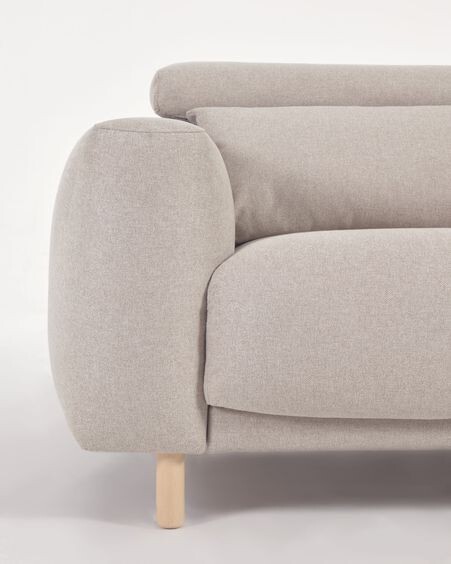 Sofá Singa 3 plazas con chaise longue derecho beige 296 cm