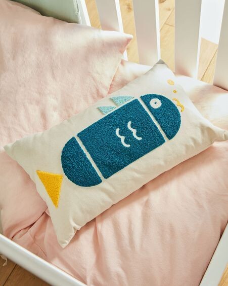 Set Gaitana funda nórdica, bajera y funda almohada 100% algodón GOTS rosa 70 x 120 cm