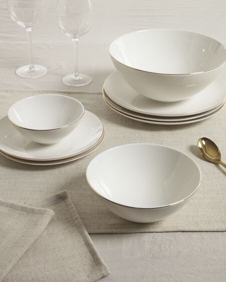 Bol grande Taisia de porcelana blanco