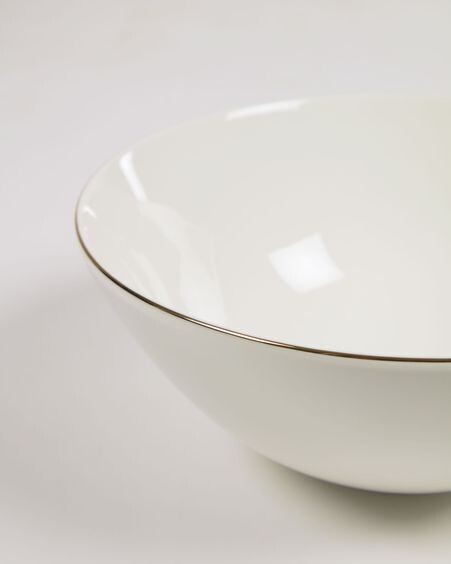 Bol grande Taisia de porcelana blanco