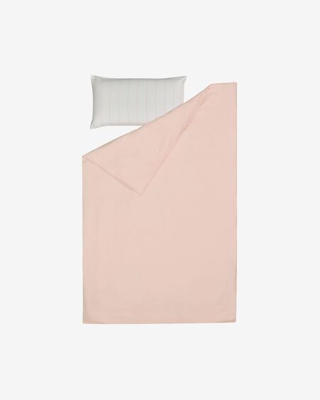 Set Gaitana funda nórdica, bajera y funda almohada 100% algodón GOTS rosa 70 x 120 cm