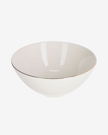 Bol grande Taisia de porcelana blanco