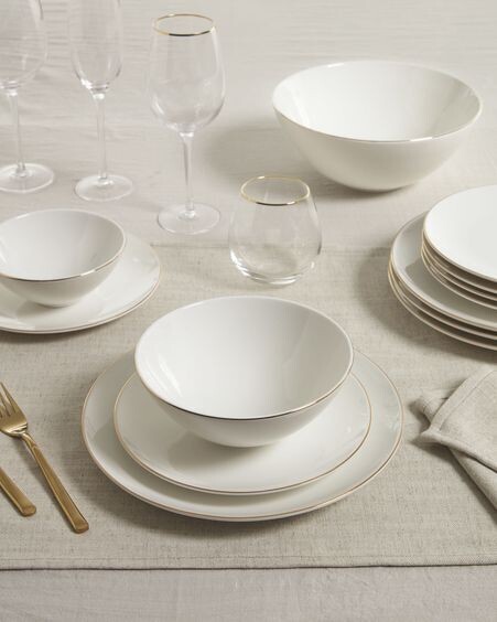 Bol grande Taisia de porcelana blanco