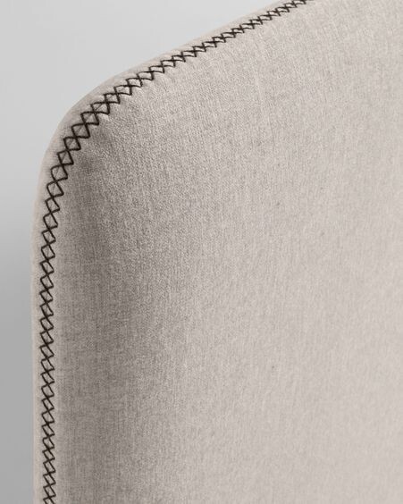 Cama desenfundable Dyla beige con patas de madera maciza de haya 160 x 200 cm