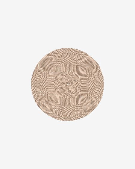 Alfombra redonda Rodhe 100% PET beige Ø 100 cm